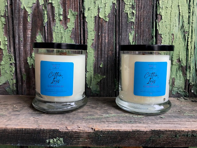 Cotton, Iris & Gardenias is our clean scent fragrance candle that we are releasing with our core collection in a few weeks. This lovely floral, yet calming fragrance is a balanced mix of cotton blossoms, iris, gardenias, violets, lily of the valley, tuberose and lemon peels. All of our candles are made with 100% virgin coconut soy wax.